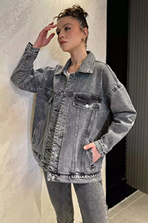 Kadın Oversize Jean Kot Ceket
