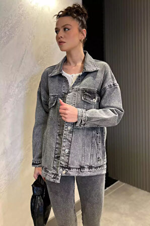 Kadın Oversize Jean Kot Ceket