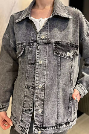 Kadın Oversize Jean Kot Ceket
