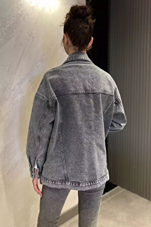 Kadın Oversize Jean Kot Ceket
