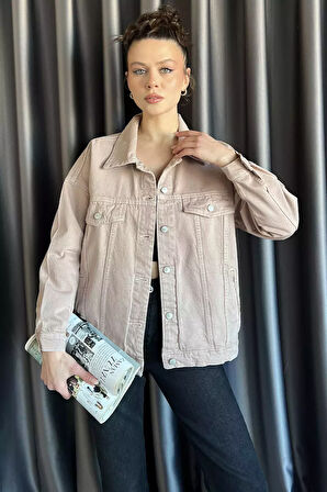 Oversize Kadın Jean Kot Ceket