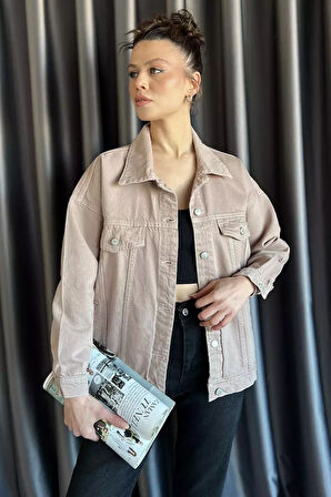 Oversize Kadın Jean Kot Ceket