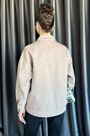 Oversize Kadın Jean Kot Ceket