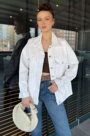 Oversize Kadın Jean Kot Ceket