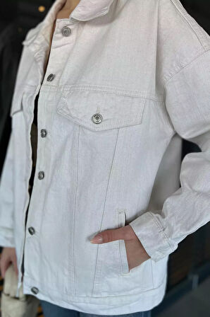 Oversize Kadın Jean Kot Ceket