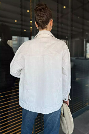 Oversize Kadın Jean Kot Ceket