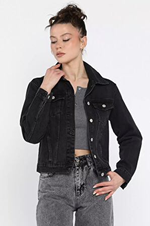 Kadın Slim Fit Jean Kot Ceket