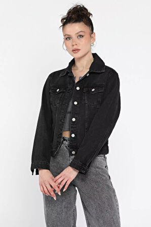 Kadın Slim Fit Jean Kot Ceket