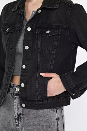 Kadın Slim Fit Jean Kot Ceket