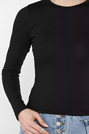 Bisiklet Yaka Kadın Body Bluz