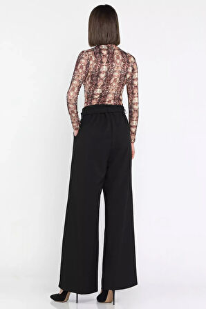 Kadın Yüksek Bel Kemer Detaylı Pileli Pantolon