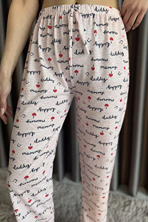 Kadın Bel Lastikli Desenli Pijama Altı
