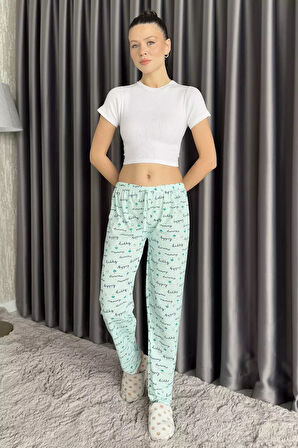 Kadın Bel Lastikli Desenli Pijama Altı