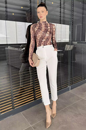 Bel Lastikli Kadın Kumaş Pantolon