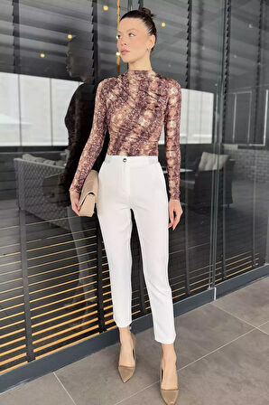 Bel Lastikli Kadın Kumaş Pantolon