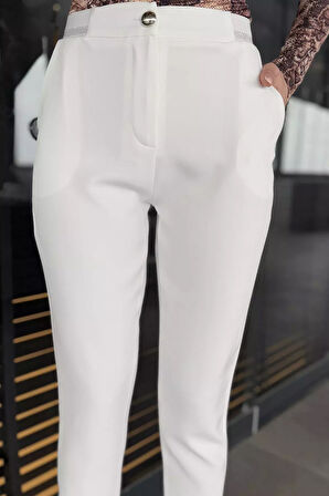 Bel Lastikli Kadın Kumaş Pantolon