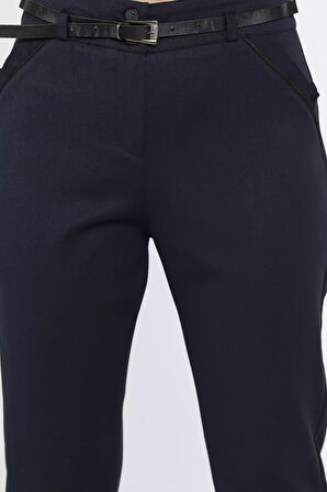 Büyük Beden Kadın Kemerli Kumaş Pantolon