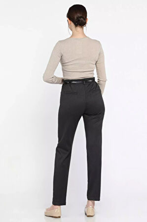 Büyük Beden Kadın Kemerli Kumaş Pantolon