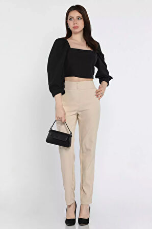 Bel Lastikli Kadın Büyük Beden Pantolon