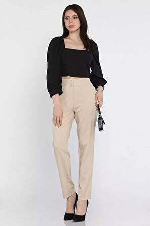 Bel Lastikli Kadın Büyük Beden Pantolon