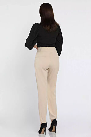 Bel Lastikli Kadın Büyük Beden Pantolon