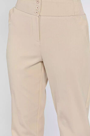 Bel Lastikli Kadın Büyük Beden Pantolon