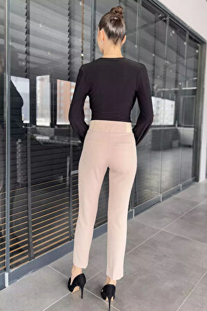 Bel Lastikli Kadın Kumaş Pantolon