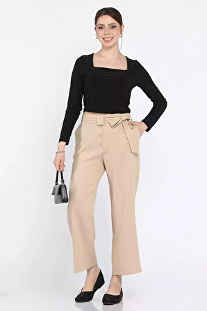 Bel Bağlamalı Büyük Beden Kadın Pantolon