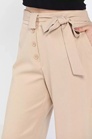 Bel Bağlamalı Büyük Beden Kadın Pantolon