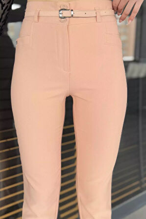 Kadın İnce Kemerli Dar Paça Kumaş Pantolon