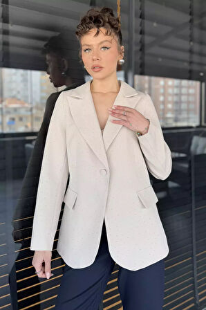 Taş Detaylı Kadın Tarz Blazer Ceket