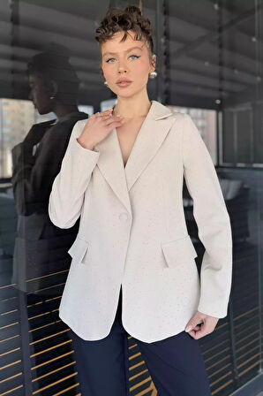 Taş Detaylı Kadın Tarz Blazer Ceket