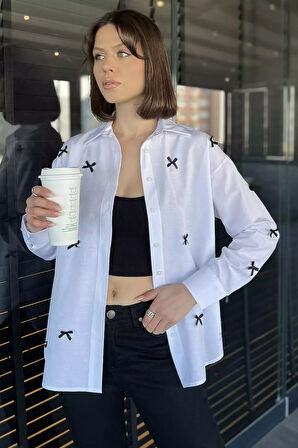 Kurdele Detaylı Kadın Gömlek