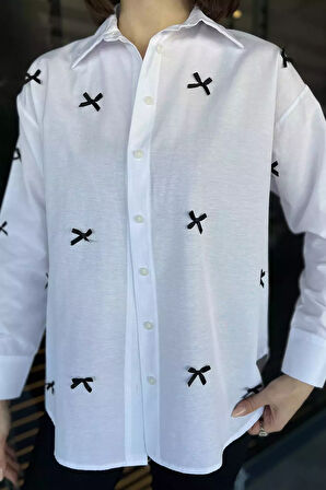 Kurdele Detaylı Kadın Gömlek