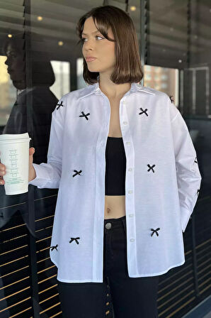 Kurdele Detaylı Kadın Gömlek