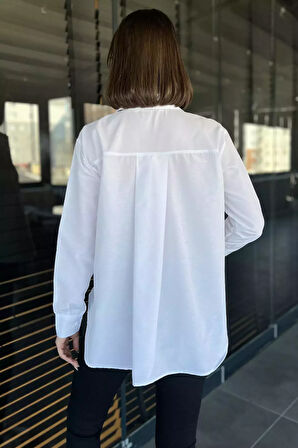 Kalp Nakışlı Kadın Gömlek