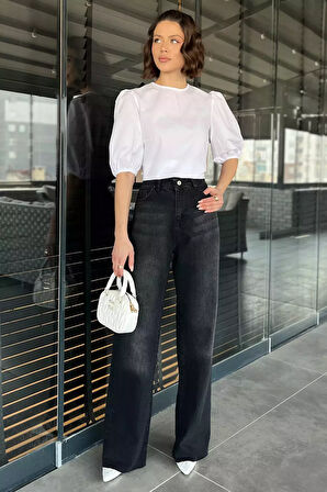 Kesik Paça Kadın Mom Jean Kot Pantolon
