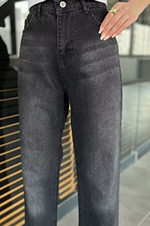 Kesik Paça Kadın Mom Jean Kot Pantolon