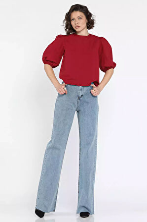 Kesik Paça Kadın Mom Jean Kot Pantolon