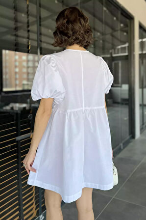 Kadın Ön Bağlamalı Prenses Kol Elbise