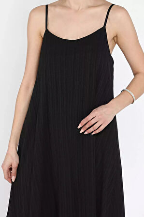 Kadın Ayarlanabilir Askılı Bol Kesim Elbise