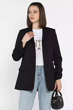 Kol Büzgülü Kadın Blazer Ceket