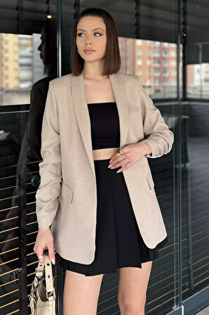 Kol Büzgülü Kadın Blazer Ceket