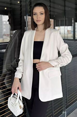 Kol Büzgülü Kadın Blazer Ceket