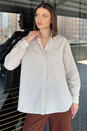 Kadın Uzun Kol Taşlı Gömlek