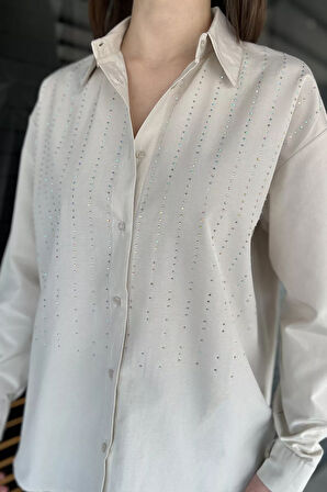 Kadın Uzun Kol Taşlı Gömlek