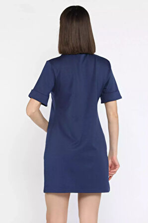 Polo Yaka Duble Kol Kadın Elbise