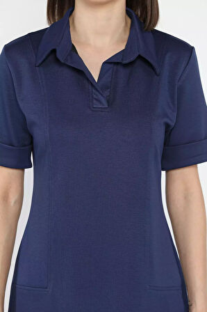 Polo Yaka Duble Kol Kadın Elbise