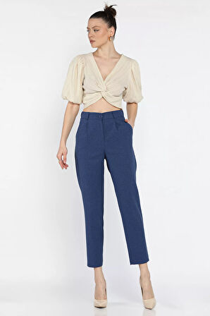 Kadın Yüksek Bel Kumaş Pantolon