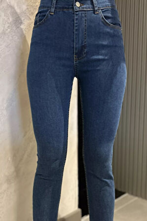 Kadın Likralı Jean Kot Pantolon